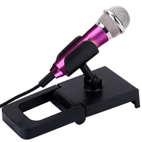 Portable 3.5mm Stereo Studio Karaoke Mini Microphone For Cell Phone /Laptop/PC