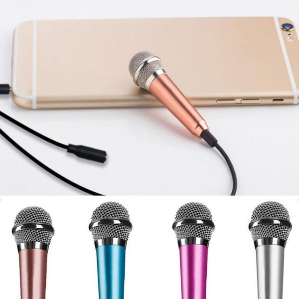 Portable 3.5mm Stereo Studio Karaoke Mini Microphone For Cell Phone /Laptop/PC